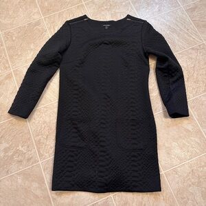 Le Chateau Black Textured Long Sleeve Dress